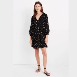 MADEWELL Tie-Waist Mini Dress in French Daisies